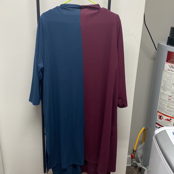 Lane‎ Bryant Maroon & Navy Colorblock Body-con dress & long cardigan 22/24 - Picture 7 of 8